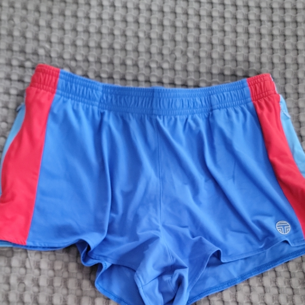 Tory Sport Blue and Red Athletic Shorts